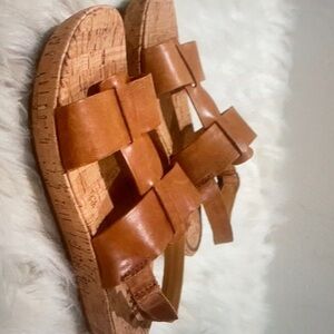 Women’s korks by Kirk ease tan leather strappy sandals